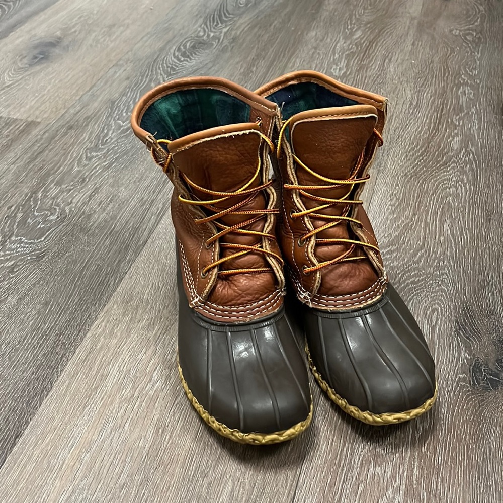L.L. Bean Leather, Flannel-lined Boots 8”
